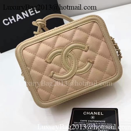 Chanel Cosmetic Bag Original Cannage Pattern A93341 Apricot