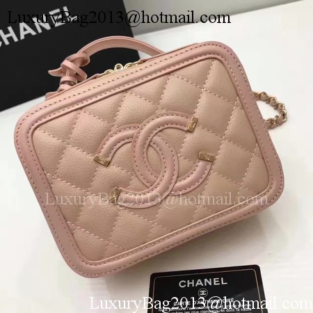 Chanel Cosmetic Bag Original Cannage Pattern A93341 Pink