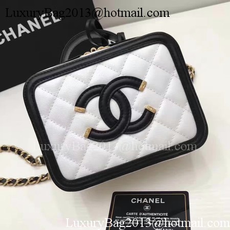 Chanel Cosmetic Bag Original Cannage Pattern A93341 White