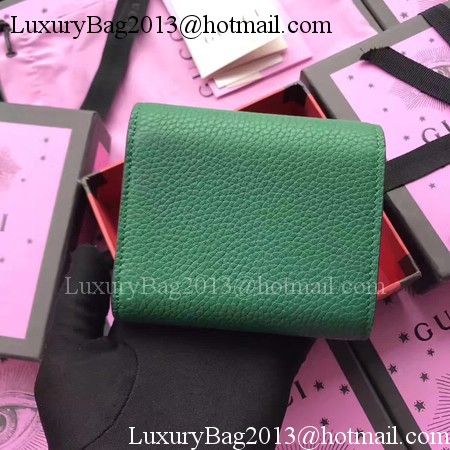 Gucci Calfskin Leather Padlock Wallet 453155 Green