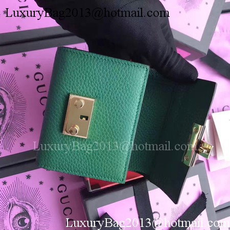 Gucci Calfskin Leather Padlock Wallet 453155 Green