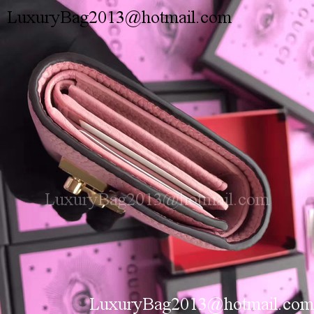 Gucci Calfskin Leather Padlock Wallet 453155 Pink