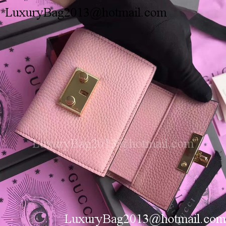 Gucci Calfskin Leather Padlock Wallet 453155 Pink