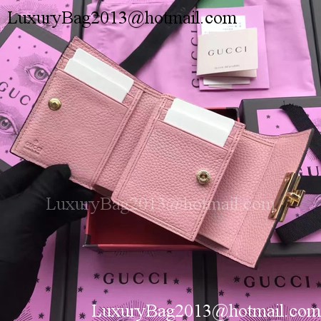 Gucci Calfskin Leather Padlock Wallet 453155 Pink