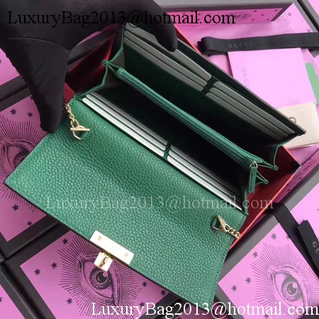 Gucci Padlock Continental Wallet Calfskin Leather 453506 Green