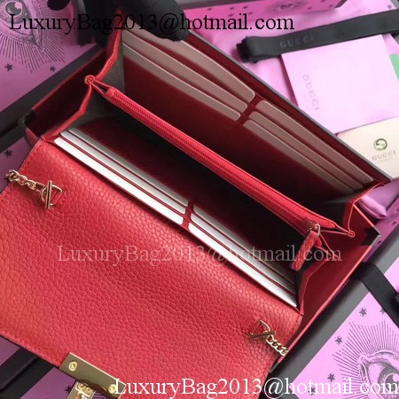 Gucci Padlock Continental Wallet Calfskin Leather 453506 Red