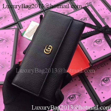 Gucci Leather Continental Wallet 456116 Black