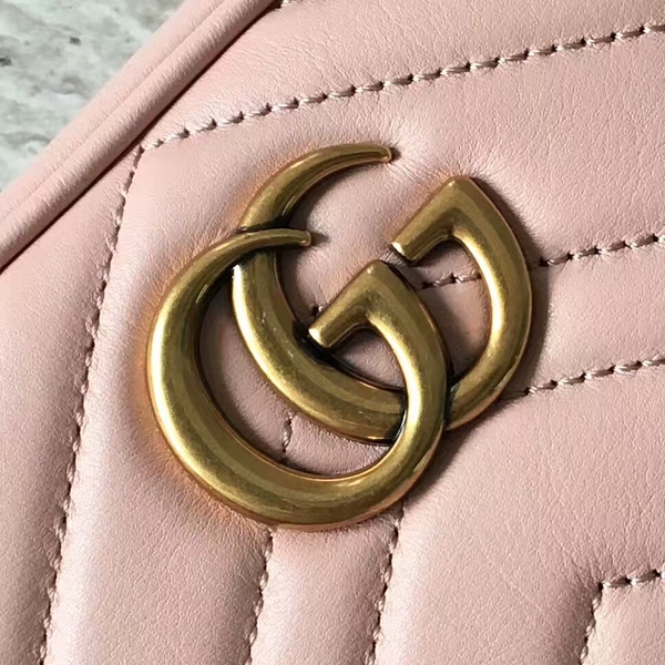 Gucci GG Marmont Matelasse Mini Shoulder Bag 448065A Pink