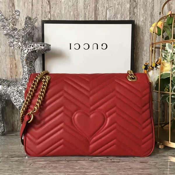 Gucci GG Marmont Velvet Shoulder Bag 443496A Red