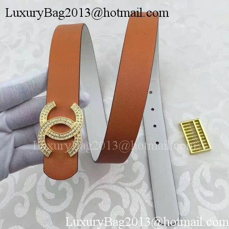 Chanel 30mm Leather Belt CH5235 Brown