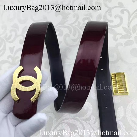 Chanel 30mm Patent Leather Belt CH5231 Wine