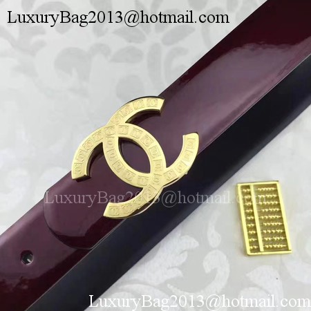 Chanel 30mm Patent Leather Belt CH5231 Wine