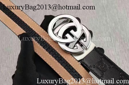 Gucci 34mm Leather Belt GG0802 Black