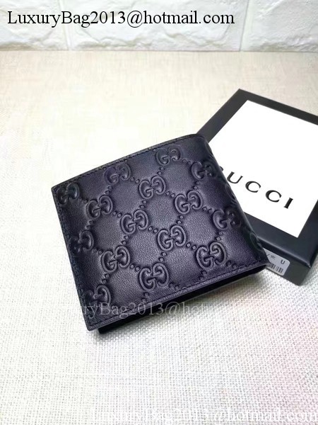 Gucci Guccissima Leather Wallet 473922 Black