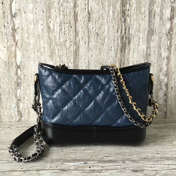 Chanel Gabrielly Calf Leather Shoulder Bag 93823 Blue