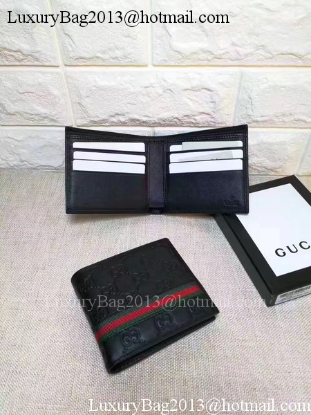 Gucci Bi-Fold GG Leather Wallet 138042 Black