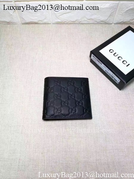 Gucci Bi-Fold GG Leather Wallet 145754 Black