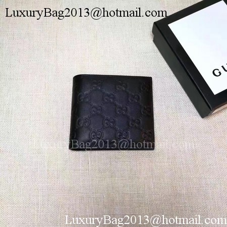 Gucci Bi-Fold GG Leather Wallet 145754 Black