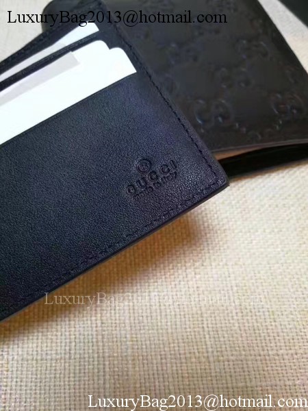 Gucci Bi-Fold GG Leather Wallet 145754 Black