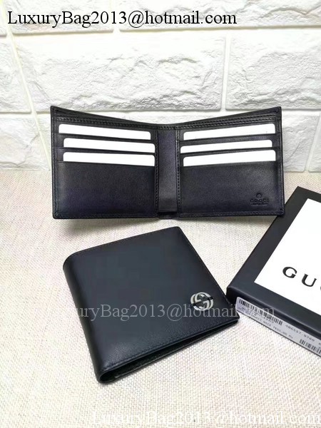 Gucci Calfskin Leather Bi-fold Wallet 256334 Black