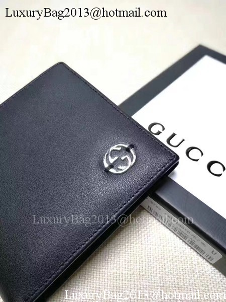 Gucci Calfskin Leather Bi-fold Wallet 256334 Black