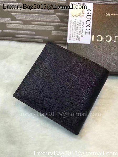 Gucci Calfskin Leather Bi-fold Wallet 308726 Black