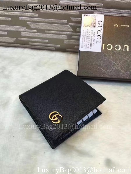 Gucci Calfskin Leather Bi-fold Wallet 308726 Black