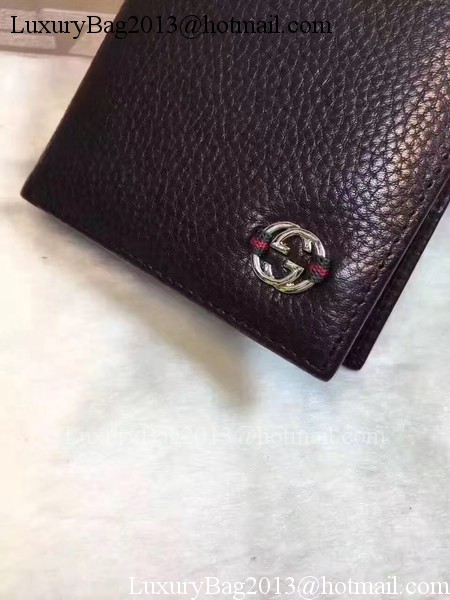 Gucci Calfskin Leather Bi-fold Wallet 308798 Black