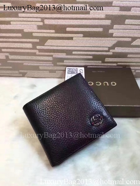 Gucci Calfskin Leather Bi-fold Wallet 308798 Black