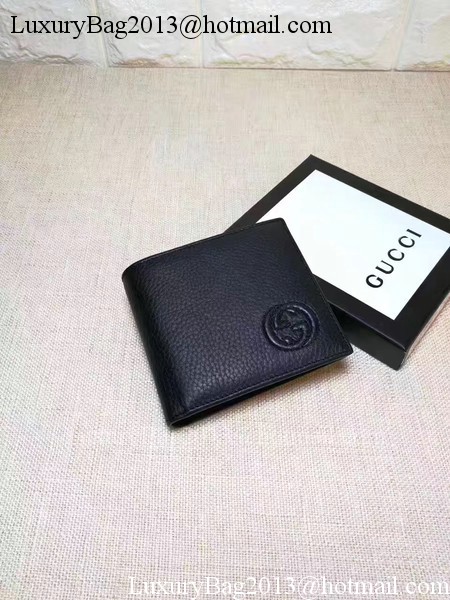 Gucci Calfskin Leather Bi-fold Wallet 322114 Black