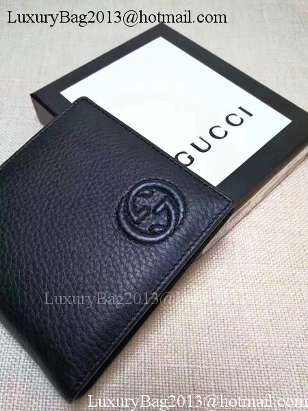 Gucci Calfskin Leather Bi-fold Wallet 322114 Black