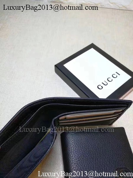 Gucci Calfskin Leather Bi-fold Wallet 322114 Black