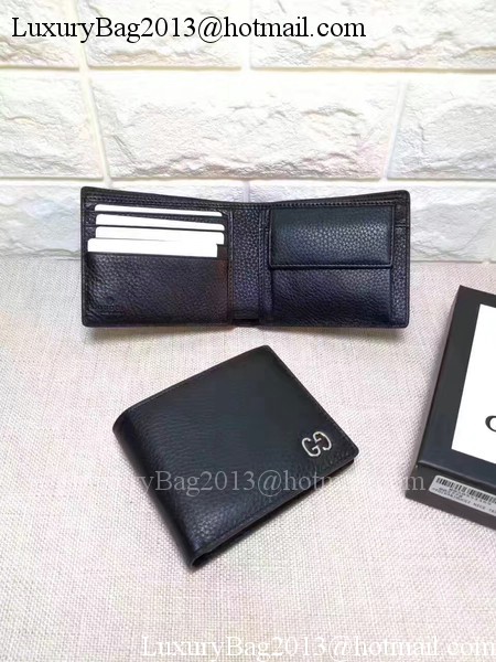 Gucci Calfskin Leather Bi-fold Wallet 473922 Black