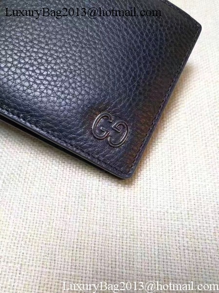 Gucci Calfskin Leather Bi-fold Wallet 473922 Black