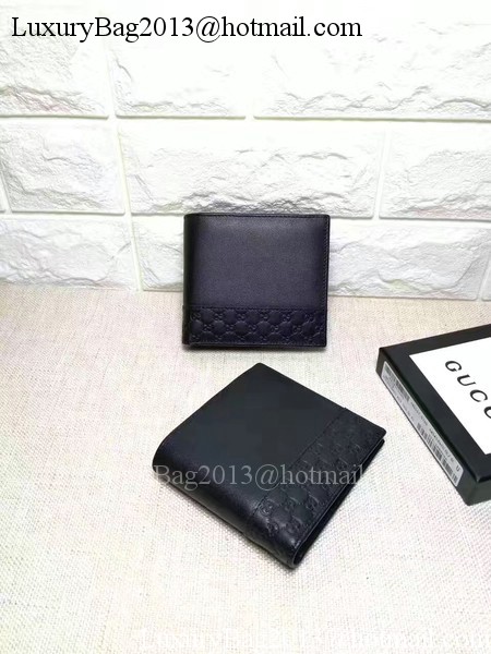 Gucci Guccissima Leather Bi-fold Wallet 256408 Black