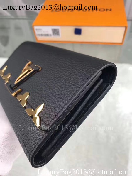 Louis Vuitton CRUISE 2017 CAPUCINES WALLET M64551 Black