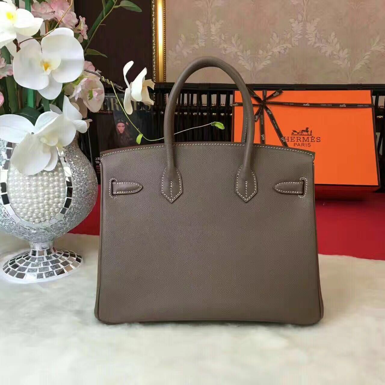 Hermes Birkin Bag Original Leather 17825 Grey