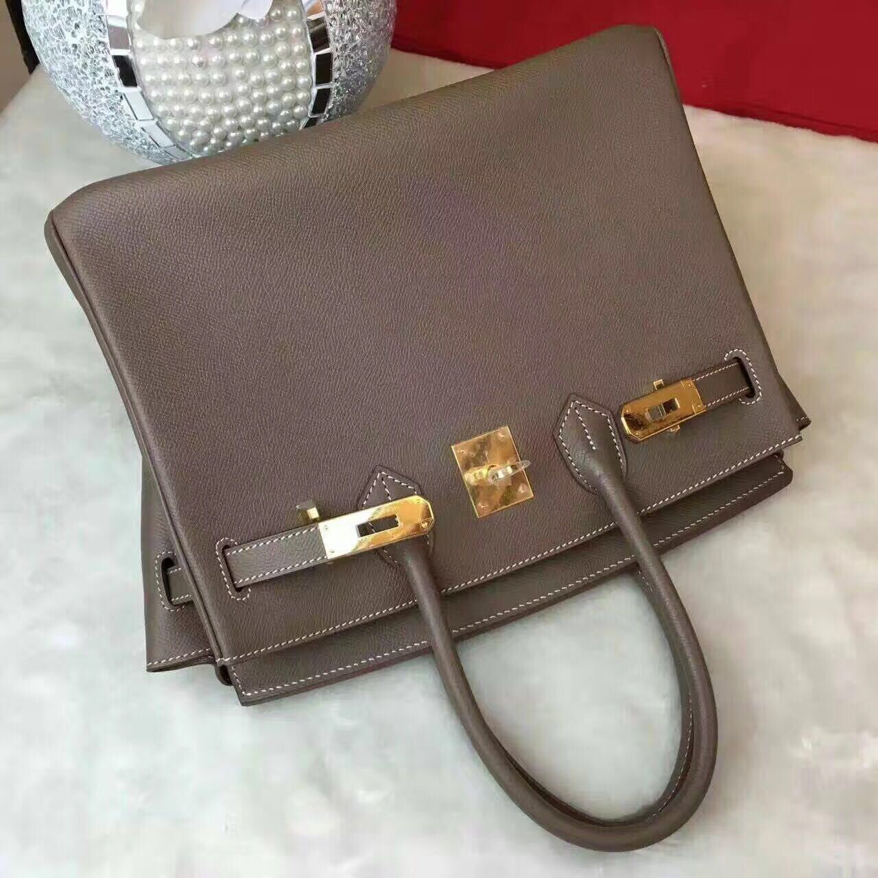 Hermes Birkin Bag Original Leather 17825 Grey