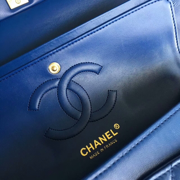 Chanel Flap Shoulder Bags Blue Original Sheepskin CF1112 Gold