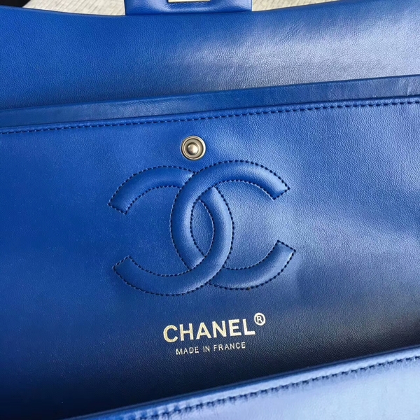 Chanel Flap Shoulder Bags Blue Original Sheepskin CF1112 Silver