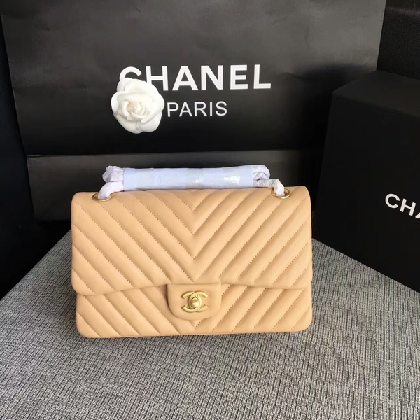 Chanel Flap Shoulder Bags Camel Original Sheepskin CF1112 Gold