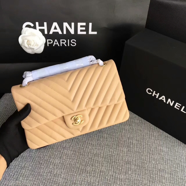 Chanel Flap Shoulder Bags Camel Original Sheepskin CF1112 Gold