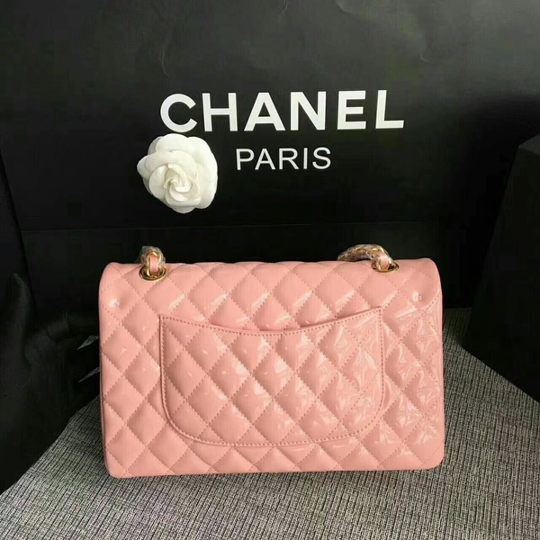 Chanel Flap Shoulder Bags Light Pink Original Patent Leather CF1112 Gold