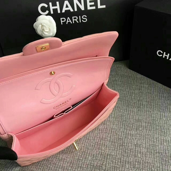 Chanel Flap Shoulder Bags Light Pink Original Patent Leather CF1112 Gold