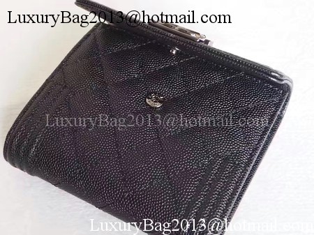 Chanel Matelasse Bi-Fold Wallet Black Cannage Patterns A48980 Black