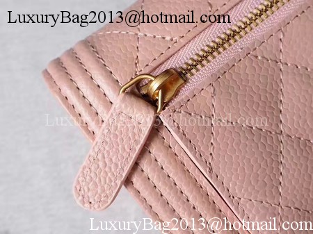 Chanel Matelasse Bi-Fold Wallet Pink Cannage Patterns A48980 Gold