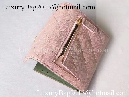 Chanel Tri-Fold Wallet Cannage Pattern Leather A48981 Pink