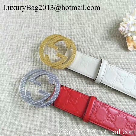 Gucci 38mm Leather Belt GG57099 Red