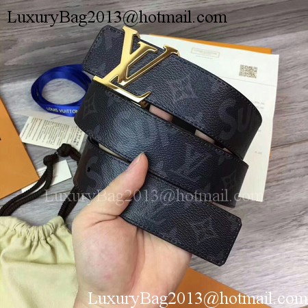 Louis Vuitton SPREME 40mm Black Belt M5899 Gold