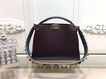 Fendi Peekaboo Bags Original Leather F3659 Wine